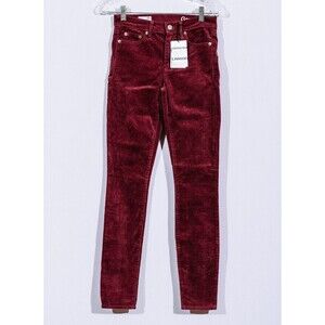 NWT Gap 1969 Modern Stretch Sz 25r True Skinny Maroon Corduroy Slacks Pants